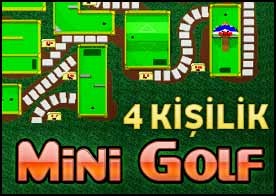 4 Kişilik Mini Golf - En az vuruşla en kısa sürede topu deliğe sok öne geç