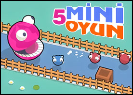 5 farklı komik mini oyunu tek başına ya da 2 kişi birlikte oynayın