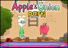 Evlerinde bir parti veren Apple ve Onion merdivenle en uzağa tırmanma yarışı yaparlar