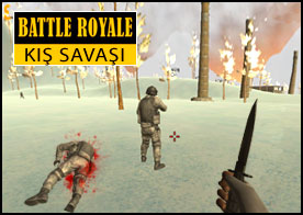 Karla kaplı zorlu Battle Royale ortamında hayatta kalmak için tüm rakiplerini öldür