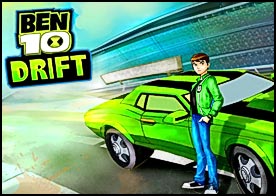 Ben 10 un süper arabası ile heyecan dolu bir drift yapın