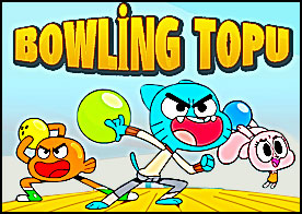 Gumball Darwin ve  Anais bowling toplarını kullanarak istilacı yaratıkları durduruyor