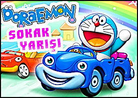 Doraemon Sokak Yarışı - Doraemon arkadaşlarıyla sokaklarda çılgınça yarışıp eğlenceli vakitler geçiriyor