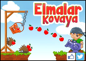 Elmalar Kovaya - Elma fırlatıcıyı kullanıp elmaları sepete doldurun tabi kolaysa