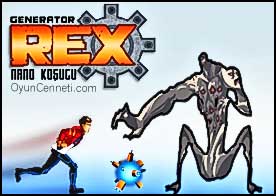 Generator Rex Nano Koşucu - Nono koşucu modunda ilerleyen Generator Rex önüne çıkanı yok edip ilerliyor