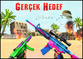 3D FPS ateş etme oyununda gerçek hedefleri en kısa sürede en az hasar alarak öldür