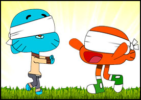 Gumball ve arkadaşları birlikte eğlenceli vakit geçirmek için körebe oynuyor