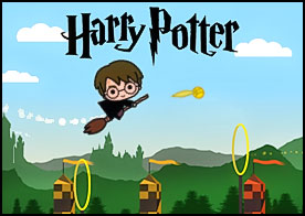 Harry Potter altın snitchi yakalamak için süpürgesi Ateş Okunu tüm hızıyla sürüyor