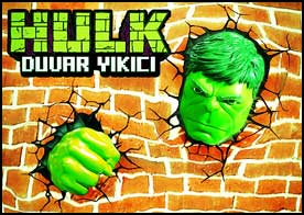 Süper Hulk olarak önüne çıkan tüm tuğla duvarları parçalayarak ilerle