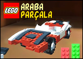 Kırılabilir lego bloklarından oluşmuş mikro yarış arabasıyla kendi aracını parçalamadan rakip araçları parçala