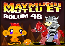 Maymunu Mutlu Et Bölüm 48 - Bu sefer kaleye girmek isteyen şövalyeye yardım edip bilmeceleri çözerek minik maymunumuzu mutlu ediyoruz