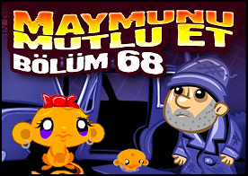 Bu sefer robotun parçalarını toplayıp bilmeceleri çözerek minik maymunumuzu mutlu ediyoruz