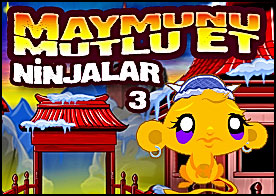 Maymunu Mutlu Et Ninjalar 3 - Minik maymunumuzu mutlu etmek için üçüncü kez yine 70 minik ninjayı arayıp buluyoruz