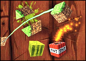 Meşhur fruit ninja oyununu bu sefer minecraft bloklarıyla oynuyoruz