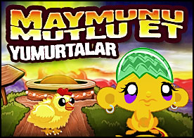 Minik maymunumuzu mutlu etmek için bu sefer kayıp yumurtaları arayıp buluyoruz