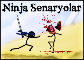 Silah seçimini yap bir dizi ninja senaryoyu uygulamaya koy