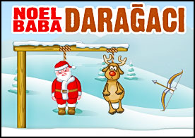 Noel Baba Darağacı - Darağacındaki noel baba ve geyiklerini asıldıkları ipe ok fırlatarak kurtar