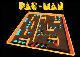 Klasik pacman oyununu bu sefer 3D olarak oynuyoruz