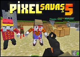 Pixel Savaş 5 - CS tarzı bu 3 boyutlu oyunda minecraft benzeri mekanlarda online rakiplerle kıyasıya mücadele etmeye devam ediyoruz