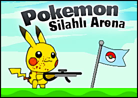 Pokemon ve arkadaşları ile 4 kişi karşılıklı silahlı bir arenada ölümüne mücadele edin