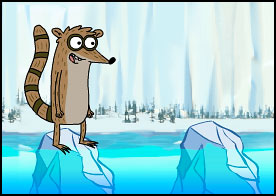 Regular Show kahramanlarından Rakun Rigby buz devrinde hayatta kalmaya çalışıyor