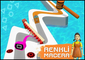 Squid game ölümcül platformları gibi hazırlanmış bu 3D oyunda tehlike dolu parkurları ölmeden tamamla