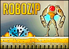 Robozip - Zıplayan robot olarak görevin zıplaya zıplaya mavi güç enerjilerini toplamak ve tehlikelerden sakınıp çıkışa ulaşmak