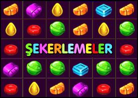 Şekerlemeler - Meşhur Candy Crash Saga oyununun benzeri bir oyun 3 veya daha fazla şekeri hizalayıp yok edin