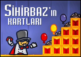 Sihirbazın Kartları - Usta sihirbaz kartlarını büyük bir maharetle fırlatıp balonları batlatıyor