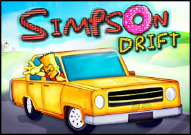 Simpson Drift - Simsons ailesi bu yarış oyununda parkurları en kısa sürede tamamlamaya çalışıyor