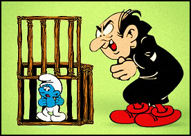 Zekanı kullanarak gargamel tarafından esir alınan şirinleri kurtar