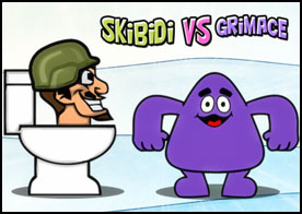 Skibidi vs Grimace - Grimace'in başı büyük belada ve tehlikeli Skibidi Uzaylılarından korumak zorunda