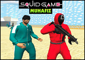 Squid Game Muhafızı olarak yeşil ışık kırmızı ışık oyununda isyan çıkaran tüm oyuncuları temizle