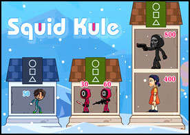 Squid Game karakterleriyle aksiyon strateji dövüş ve puzzle bir arada