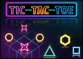 Klasik tic tac toe oyununu bu sefer neon şekillerle bilgisayara karşı oynayın