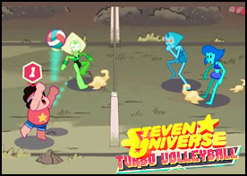 Steven Universe tüm arkadaşlar plajda kıyasıya bir voleybol müsabakası yapıyor