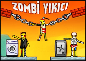 Zombi Yıkıcı - Evi istila etmiş zombileri dev gülleri fırlatarak yok edin