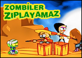 Kutuları üstüste yığ silahlarını güçlendir ve bu zıplayamayan zombileri yoket