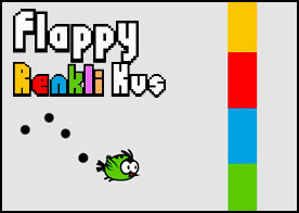 Flappy Bird oyununu bu sefer renkli bölgelerden geçecek şekilde oynuyoruz