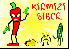Kırmızı bibere öfkeli sebzelerin ve kızgın yiyeceklerin saldırısına karşı yardımcı ol - 6