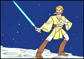 Obi Wan Kenobi manzaralı yapboz oynamak isteyenler için