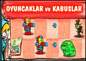 Dolaptan çıkıp üzerine doğru gelen yaratıkları süper oyuncaklarınla yoket