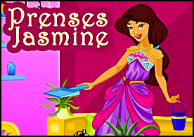 Prenses jasmine dağınık durumdaki oturma odasını temizleyip herşeyi yerli yerine koyup düzenlemeli