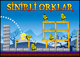 Bir angry birds klonu olan fizik tabanlı bu oyunda dev yayımızla kurukafa yollayarak sinirli orkları telef ediyoruz - 4