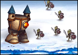 Yürüyen şatoyu geliştir önüne çıkan tüm düşmanları öldürerek ilerle